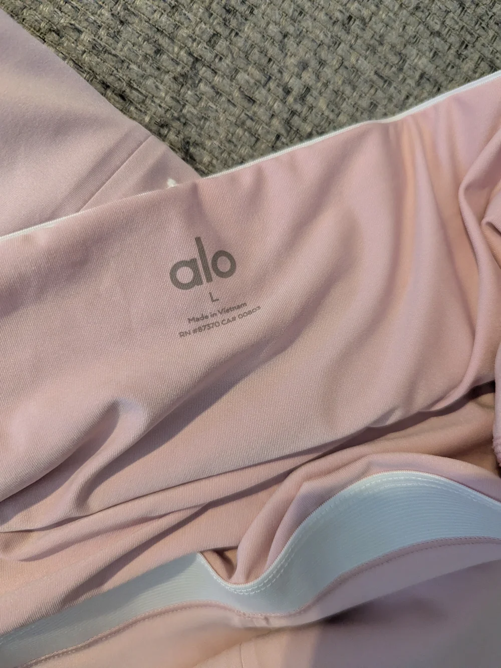 ALO Yoga Blush Pink A-Line Skirt with White Waistband